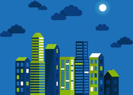 flat city building vector