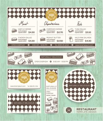 restaurant menu template vintage vector