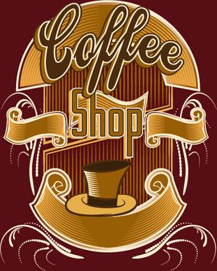 classical coffee shop logos vector set