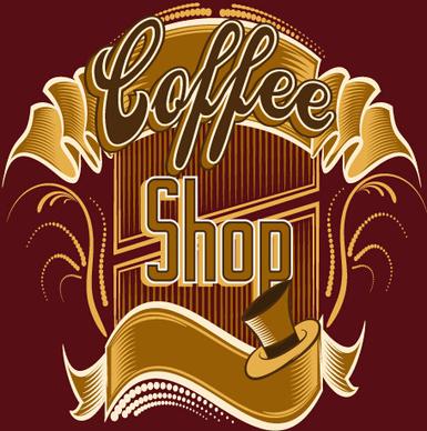 classical coffee shop logos vector set