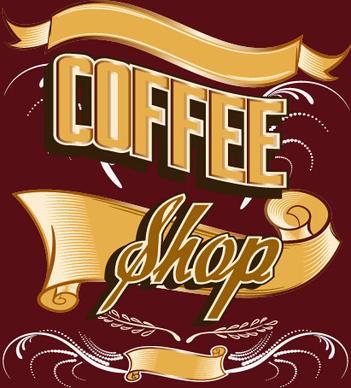 classical coffee shop logos vector set