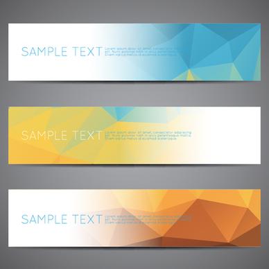 polygonal modern banner vector set