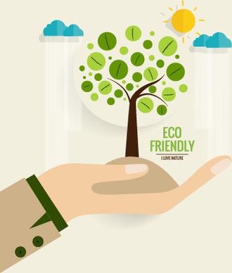 eco friendly love nature vector template