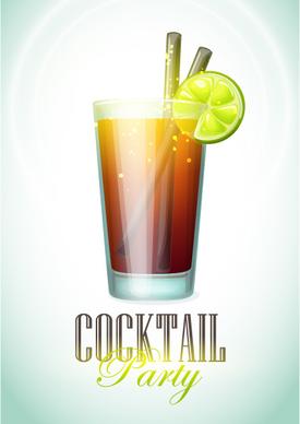 simple cocktails party poster vector