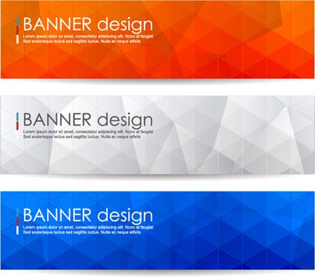 polygonal modern banner vector set