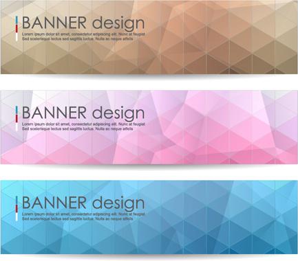 polygonal modern banner vector set