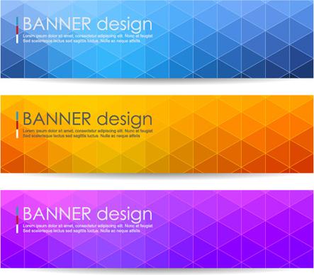 polygonal modern banner vector set