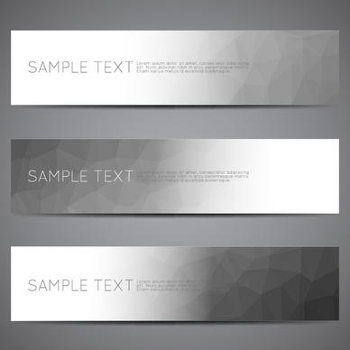 polygonal modern banner vector set