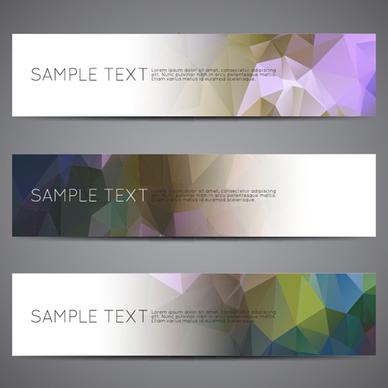 polygonal modern banner vector set