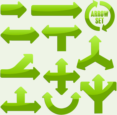 set of modern arrows design vector