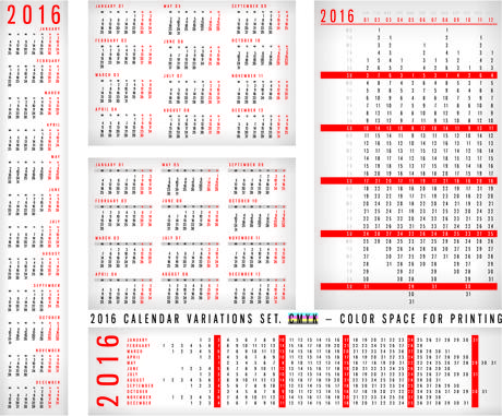 simple16 grid calendar vector