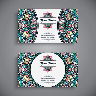 ethnic decorative elements business card vector