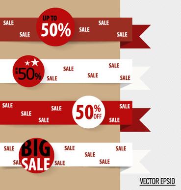 sale ribbon banner paper vector