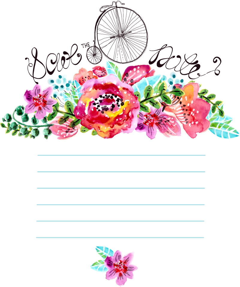 watercolor floral decorations notebook vector