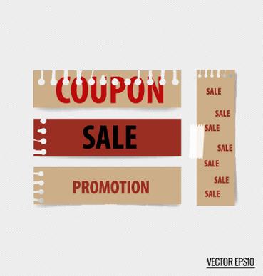 paper banners sale elements vector