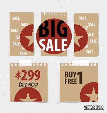 paper banners sale elements vector