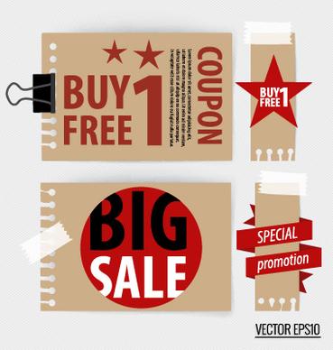 paper banners sale elements vector