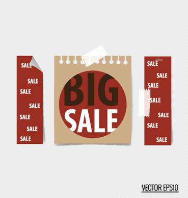 paper banners sale elements vector