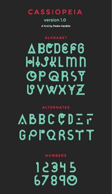 creative cassiopeia text design vector