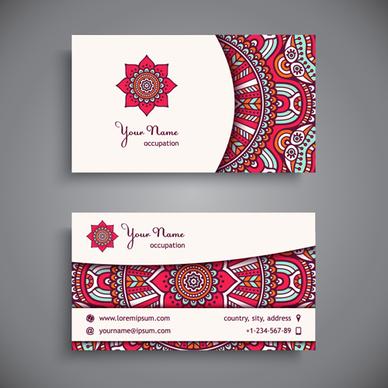 ethnic decorative elements business card vector