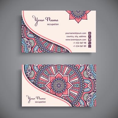 ethnic decorative elements business card vector