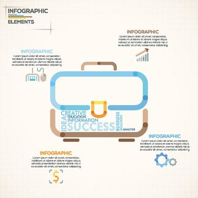 beige infographics elements business template vector