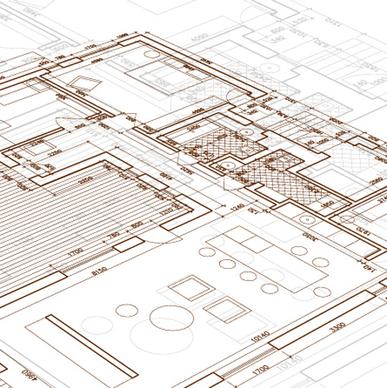 creative architectural blueprint background vector