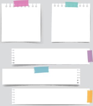 white paper banners vectors set