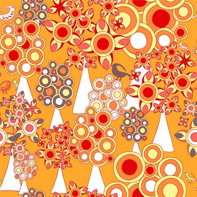 cartoon forest pattern seamless vector