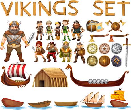 cartoon vikings vector design