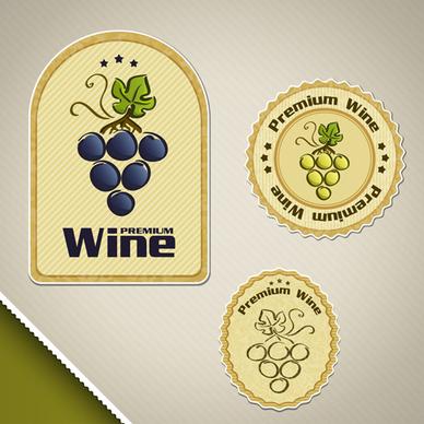 vintage wine sticker labels vector