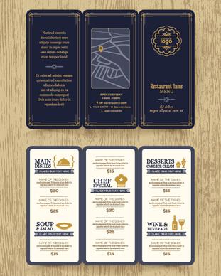 restaurant menu template vintage vector