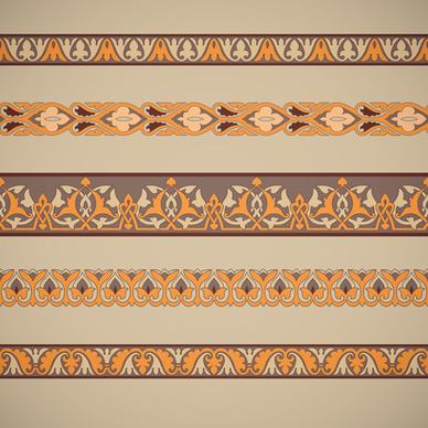 ornaments tiling borders seamless vectors