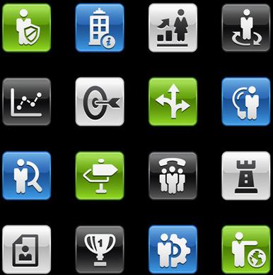 square business planning series icons vector