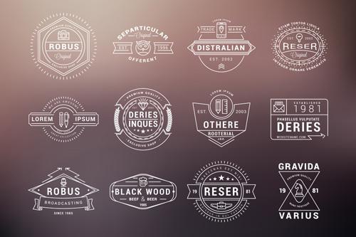 fashion vintage labels creative design vector