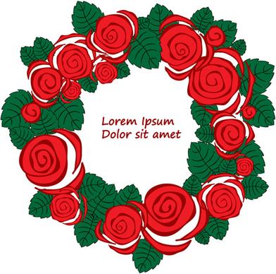 beautiful rose wreath vector