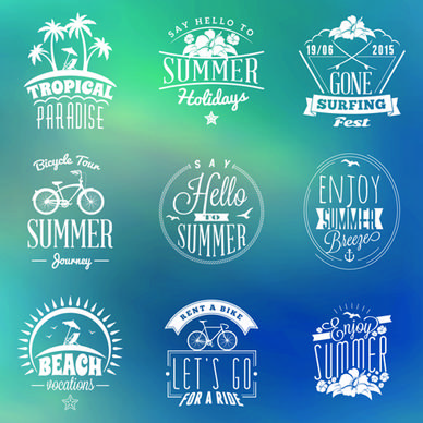 summer holidays logos creative vector