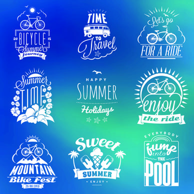 summer holidays logos creative vector