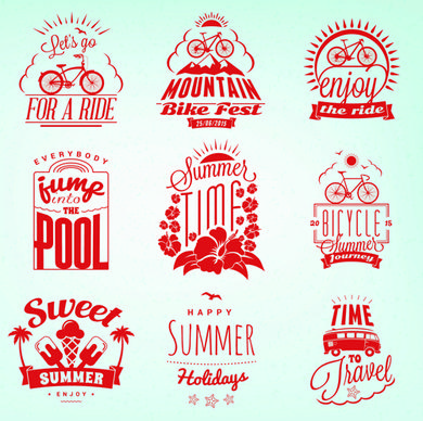 summer holidays logos creative vector