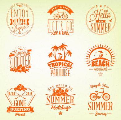 summer holidays logos creative vector