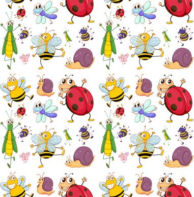 cute animal pattern cartoon vector