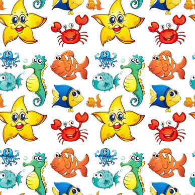 cute animal pattern cartoon vector