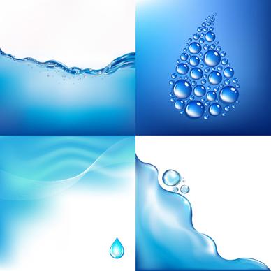 vector water art backgrounds set