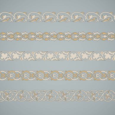 ornaments tiling borders seamless vectors