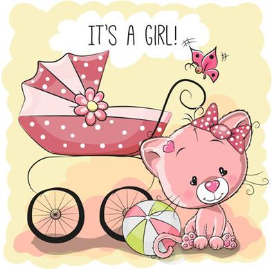 design cute baby cards vectors set