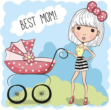 design cute baby cards vectors set