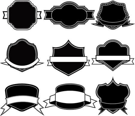 ribbon with labels blank template vector