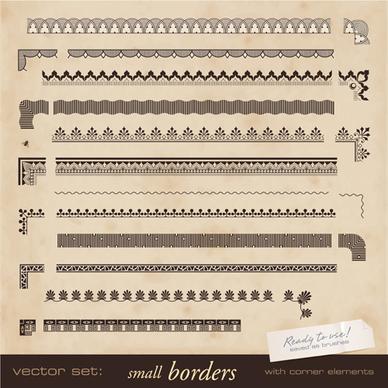 vintage borders with corner elements vectors