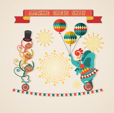 amazing circus show vector illustration