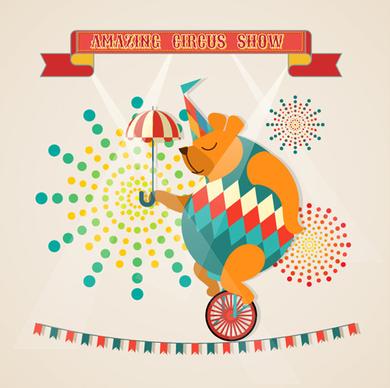 amazing circus show vector illustration